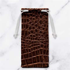 Leather Look & Skins Brown Crocodile Jewelry Bag from ArtsNow.com Front