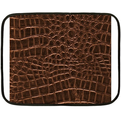 Leather Look & Skins Brown Crocodile Mini Fleece Blanket(Two Sides) from ArtsNow.com 35 x27  Blanket Back