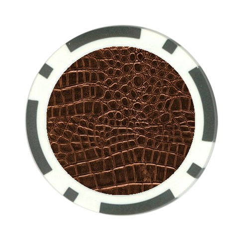 Leather Look & Skins Brown Crocodile Poker Chip Card Guard (10 pack) from ArtsNow.com Front