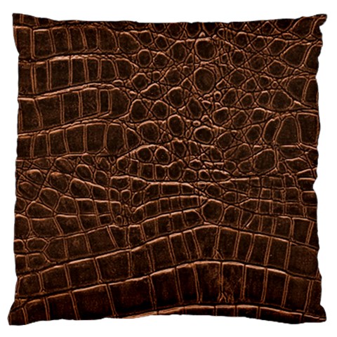 Leather Look & Skins Brown Crocodile Large Cushion Case (One Side) from ArtsNow.com Front