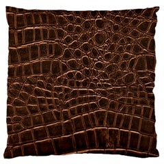 Leather Look & Skins Brown Crocodile Large Cushion Case (Two Sides) from ArtsNow.com Back