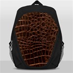 Leather Look & Skins Brown Crocodile Backpack Bag
