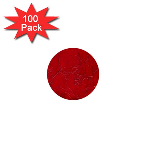 Leather Look & Skins Cracked Red Leather 1  Mini Button (100 pack)  from ArtsNow.com Front