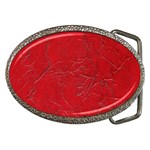 Leather Look & Skins Cracked Red Leather Belt Buckle