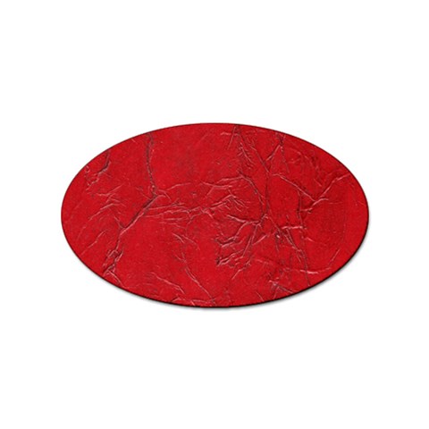 Leather Look & Skins Cracked Red Leather Sticker (Oval) from ArtsNow.com Front