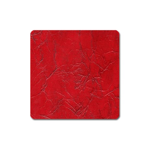Leather Look & Skins Cracked Red Leather Magnet (Square) from ArtsNow.com Front