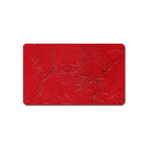 Leather Look & Skins Cracked Red Leather Magnet (Name Card) from ArtsNow.com Front