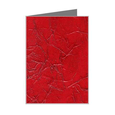Leather Look & Skins Cracked Red Leather Mini Greeting Card from ArtsNow.com Left