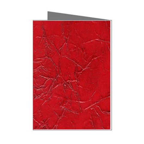 Leather Look & Skins Cracked Red Leather Mini Greeting Cards (Pkg of 8) from ArtsNow.com Left