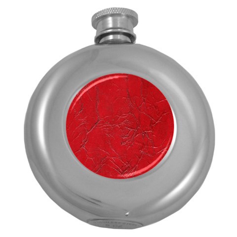 Leather Look & Skins Cracked Red Leather Hip Flask (5 oz) from ArtsNow.com Front