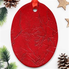 Leather Look & Skins Cracked Red Leather Oval Ornament (Two Sides) from ArtsNow.com Back