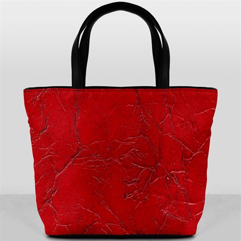 Leather Look & Skins Cracked Red Leather Bucket Bag from ArtsNow.com Back