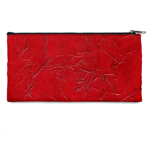 Leather Look & Skins Cracked Red Leather Pencil Case from ArtsNow.com Back
