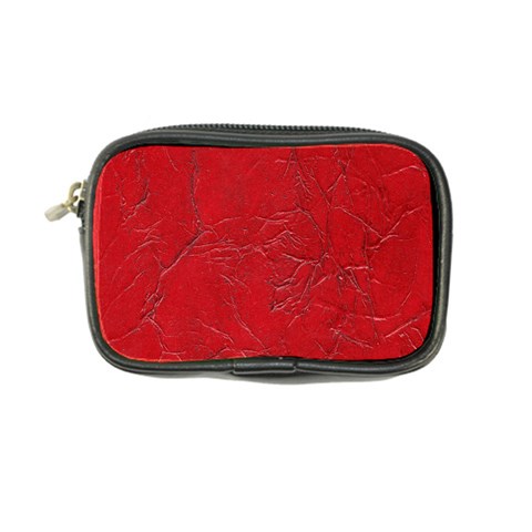 Leather Look & Skins Cracked Red Leather Coin Purse from ArtsNow.com Front