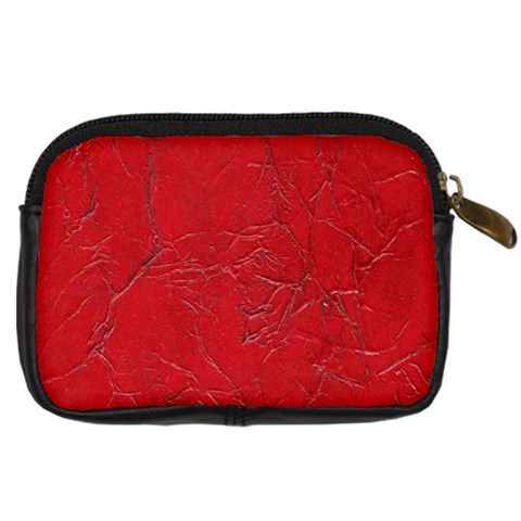 Leather Look & Skins Cracked Red Leather Digital Camera Leather Case from ArtsNow.com Back