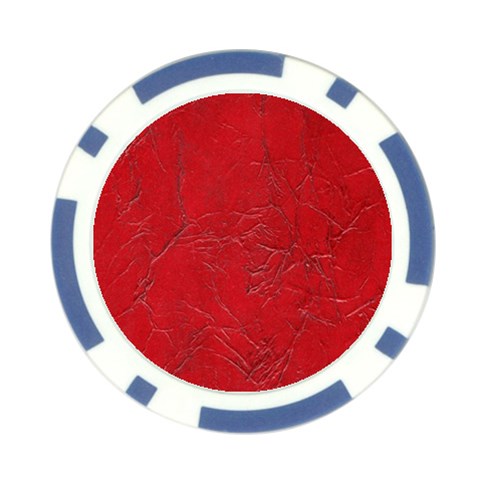 Leather Look & Skins Cracked Red Leather Poker Chip Card Guard (10 pack) from ArtsNow.com Front