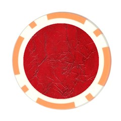 Leather Look & Skins Cracked Red Leather Poker Chip Card Guard (10 pack) from ArtsNow.com Front