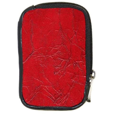 Leather Look & Skins Cracked Red Leather Compact Camera Leather Case from ArtsNow.com Front