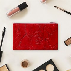 Leather Look & Skins Cracked Red Leather Cosmetic Bag (Small) from ArtsNow.com Back