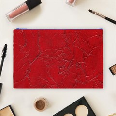 Leather Look & Skins Cracked Red Leather Cosmetic Bag (Large) from ArtsNow.com Front