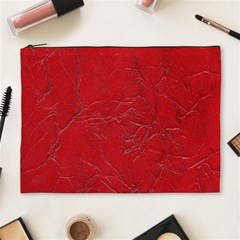 Leather Look & Skins Cracked Red Leather Cosmetic Bag (XL) from ArtsNow.com Front