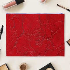 Leather Look & Skins Cracked Red Leather Cosmetic Bag (XL) from ArtsNow.com Back