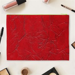 Leather Look & Skins Cracked Red Leather Cosmetic Bag (XL) from ArtsNow.com Back