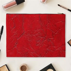 Leather Look & Skins Cracked Red Leather Cosmetic Bag (XL) from ArtsNow.com Back