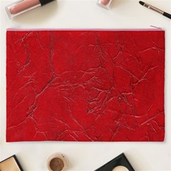 Leather Look & Skins Cracked Red Leather Cosmetic Bag (XXXL) from ArtsNow.com Back
