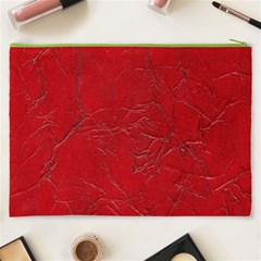 Leather Look & Skins Cracked Red Leather Cosmetic Bag (XXXL) from ArtsNow.com Back