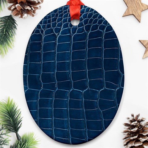 Leather Look & Skins Blue Silverback Ornament (Oval) from ArtsNow.com Front