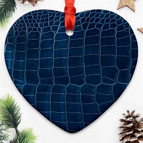 Leather Look & Skins Blue Silverback Ornament (Heart) from ArtsNow.com Front