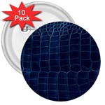 Leather Look & Skins Blue Silverback 3  Button (10 pack)