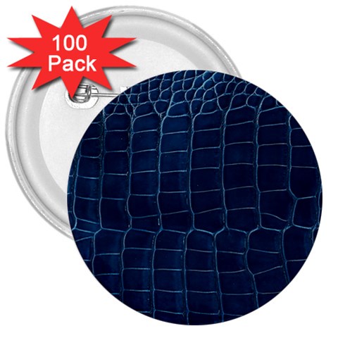 Leather Look & Skins Blue Silverback 3  Button (100 pack) from ArtsNow.com Front