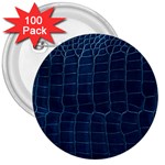Leather Look & Skins Blue Silverback 3  Button (100 pack)