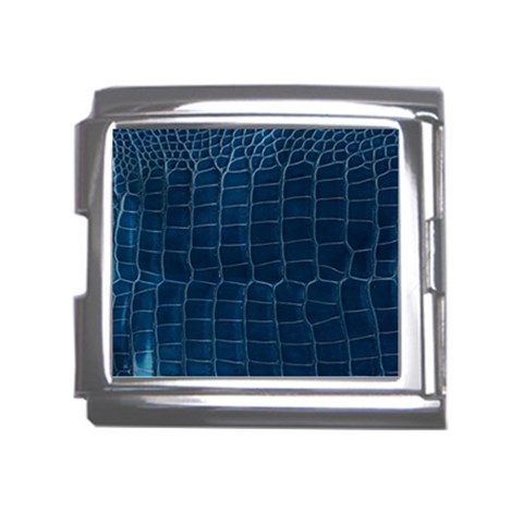 Leather Look & Skins Blue Silverback Mega Link Italian Charm (18mm) from ArtsNow.com Front