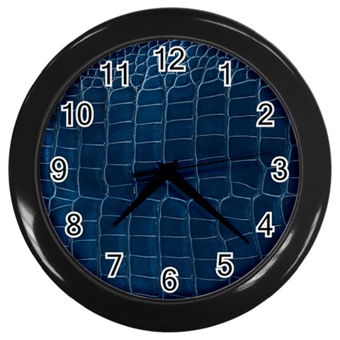 Leather Look & Skins Blue Silverback Wall Clock (Black) from ArtsNow.com Front