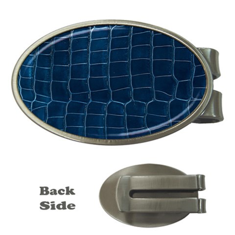 Leather Look & Skins Blue Silverback Money Clip (Oval) from ArtsNow.com Front