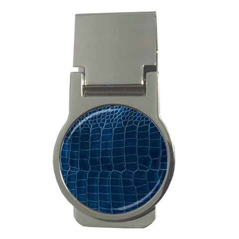 Leather Look & Skins Blue Silverback Money Clip (Round) from ArtsNow.com Front