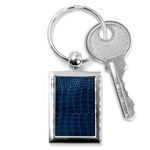 Leather Look & Skins Blue Silverback Key Chain (Rectangle)