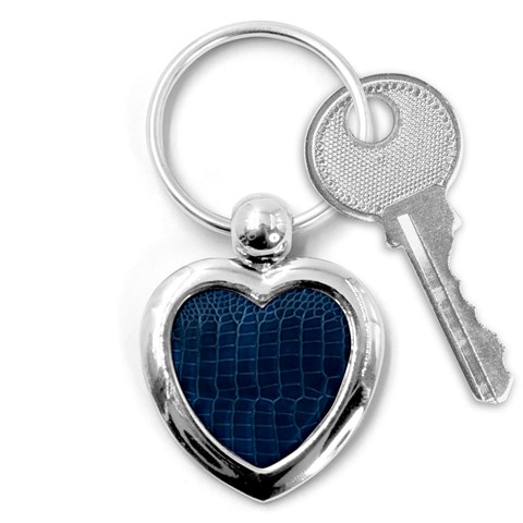 Leather Look & Skins Blue Silverback Key Chain (Heart) from ArtsNow.com Front