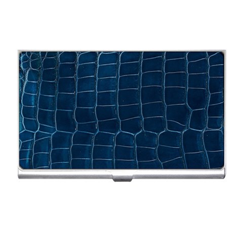 Leather Look & Skins Blue Silverback Business Card Holder from ArtsNow.com Front