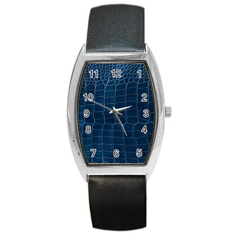 Leather Look & Skins Blue Silverback Barrel Style Metal Watch from ArtsNow.com Front
