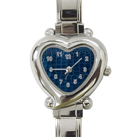 Leather Look & Skins Blue Silverback Heart Italian Charm Watch from ArtsNow.com Front