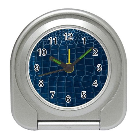 Leather Look & Skins Blue Silverback Travel Alarm Clock from ArtsNow.com Front