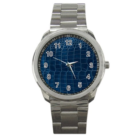 Leather Look & Skins Blue Silverback Sport Metal Watch from ArtsNow.com Front