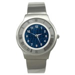 Leather Look & Skins Blue Silverback Stainless Steel Watch