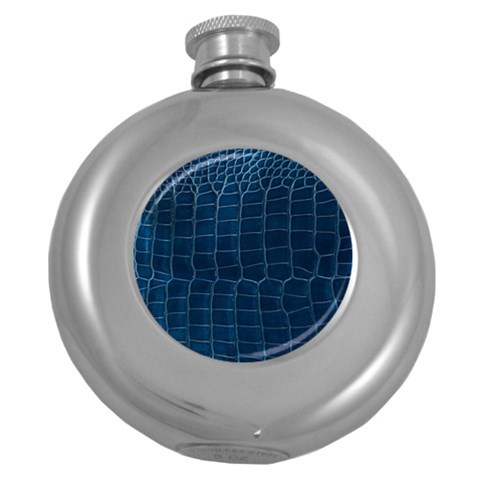 Leather Look & Skins Blue Silverback Hip Flask (5 oz) from ArtsNow.com Front