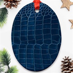 Leather Look & Skins Blue Silverback Oval Ornament (Two Sides) from ArtsNow.com Back