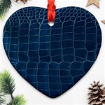 Leather Look & Skins Blue Silverback Heart Ornament (Two Sides)